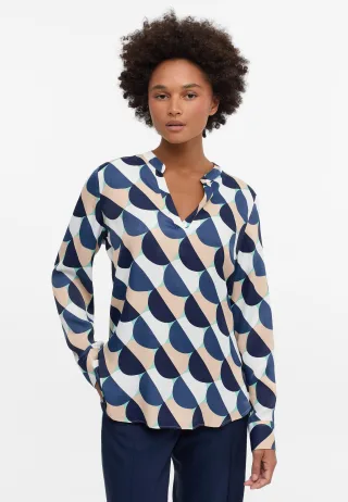 ETERNA - Bluse Viskose Langarm dunkelblau - Gr. - 36/Langarm