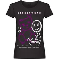 RMK T-Shirt Damen Shirt kurzarm Rundhalsshirt mit modischem Frontdruck "Teddy Bär"