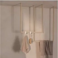 Metallbude Handtuchhalter TENSI 2er Set, Deckenmontage, pulverbeschichtet, Badezimmer Dusche Badewanne