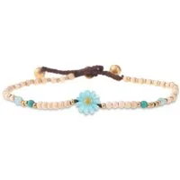 Made by Nami Fußkette Surfer Fußkettchen mit Perlen Damen & Mädchen Boho Fußkette, Hippie Fußkettchen Festival Schmuck
