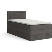 Deine Möbel 24 Boxspringbett NORA Boxbett Einzelbett Polsterbett Jugendbett (Beige Hellgrau Grau Anthrazit Schwarz, 3-St., Bonellfederkernmatratze H3 Taschenfederkernmatratze H4), 90x200 100x200 Veloursstoff