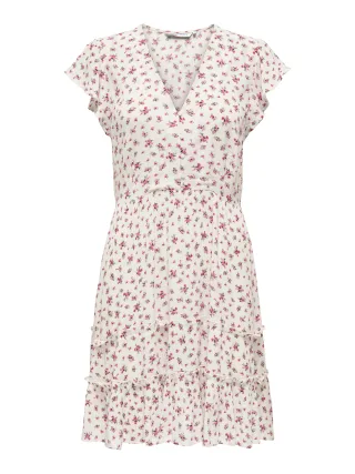 ONLY - ONLCLAUDETTE LIFE SS MINI DRESS WVN NOOS Cloud Dancer - Gr. - S