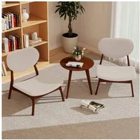 COSTWAY Relaxsessel (3-St), mit Beistelltisch, Loungesessel Set gepolstert