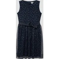 s.Oliver Minikleid Kleid Kurzes Kleid mit silbernen Punkten und Bindegürtel