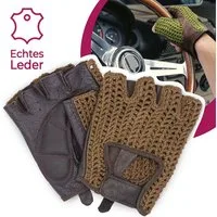 Adapter Universe Lederhandschuhe Autofahrer Handschuhe Retro Vintage Leder Fingerlose Fahrerhandschuhe