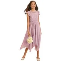LIPSY Partykleid Lipsy Abendkleid mit Spitzenfront + Flatterärmeln (2-tlg)