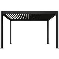 Weide Pergola Deluxe Elektrisch Pavillon Terrassenüberdachung Aluminium LED 3,6x4 M, BxTxH: 400x360x255 cm