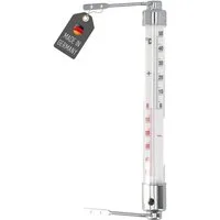Lantelme Fensterthermometer Wiener Metall Thermometer Analog Außen Fenster Garten Außenthermometer, Temperatur Analog -50 bis 50°C, Außenthermometer, 20cm Lang Gartenthermometer, Deutsche Herstellung