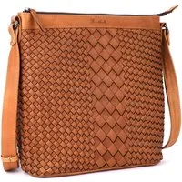 Benthill Umhängetasche Damen Echt Leder Umhängetasche Vintage Handtasche geflochtenem Muster, Schultergurt / Umhängegurt Reißverschlussfach
