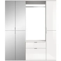 Home affaire Garderoben-Set TRONDHEIM, 5-teilig, Breite 152cm, individuell platzier- & erweiterbar, (Set, 4-St., bestehend aus: 2x Garderobenschrank & 3-tlgs. Zwischenbauelement), Garderobenschrank, Kleiderschrank, Schrankkombination, Garderobe