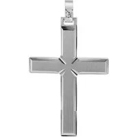 trendor Kreuzanhänger 08749, Kreuz-Anhänger für Männer 925 Silber 42 mm