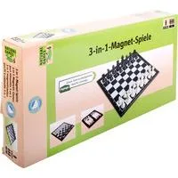 3 in 1 Magnetspiel für Dame, Schach und Backgammon, Brettspiel