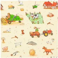 Star Geschenkpapier, Geschenkpapier Bauernhof Tiere 70cm x 2m, Rolle