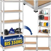 tectake Schwerlastregal, Komplett-Set., höhenverstellbare Einlegeböden