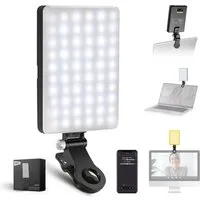 Neewer Videoleuchte VL67B Selfie Licht für iPhone, mit APP Steuerung, 2000mAh, Zweifarbig, Clip-On Fülllicht für Vlogging Aufnahme Live Streaming Laptop Webcam