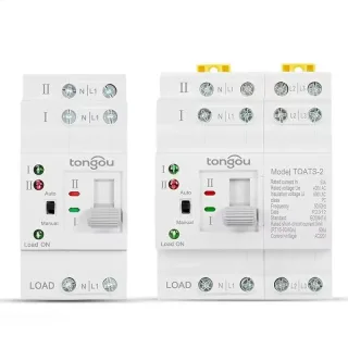 TONGOU Din Rail 2P 4P ATS Dual Power Automatic Transfer Switch Electrical Selector Switches Uninterrupted Power 110V 220