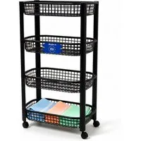 Spetebo Küchenwagen auf Rollen mit 4 Körben 79 x 46 cm, (Anzahl, 1 St., Stück), Hochwertige Qualität Made in EU