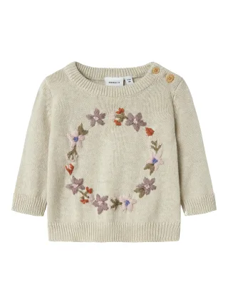 NAME IT - NBFOPAIR LS KNIT peyote melange - Gr. - 74