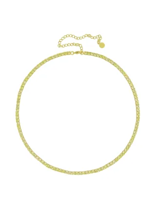Fashionbox Collier vergoldet mit Zirkonia gelb