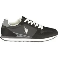 U.S. GRAND POLO Sneaker Herren Sportschuh Schwarz mit Grauen Details und