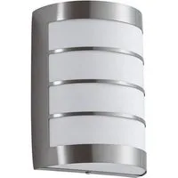 Lindby Außen-Wandleuchte Noyan, Edelstahl Alu IP44, 1 x 15 W LED