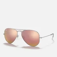 Ray-Ban Sonnenbrille Ray-Ban Aviator Large RB3025 019/Z2 Matte Silver Brown Mirror Pink