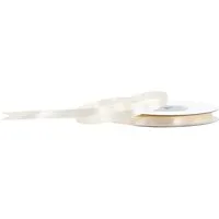 Creativery Satinband, Satinband 6mm x 25m Rolle Creme