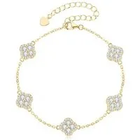 ROUGEMONT Armband Funkelndes Kleeblatt Clover Damen Armband 18cm+5cm