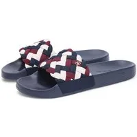 Tommy Hilfiger TH BRAIDED POOL SLIDE Pantolette Plateau, Sommerschuh, Strandschuh mit geflochtener Bandage