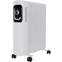 TroniTechnik Heizgerät Ölradiator in weiß, mobile Elektroheizung 11 Rippen, 2500Watt, 2500 W, energiesparend, Elektroheizung, 2500 Watt, 3 Stufen