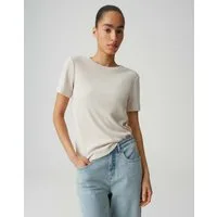 OPUS Kurzarmshirt Sydra aus Jersey mit Rippstruktur elastischer Stoff, weicher Griff, Casual