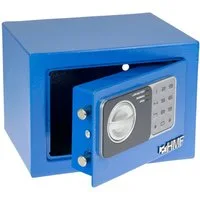 HMF Möbeltresor Robuster Tresor aus Stahl, Schließfach mit Elektronischem Schloss, 23 x 17 x 17 cm, blau