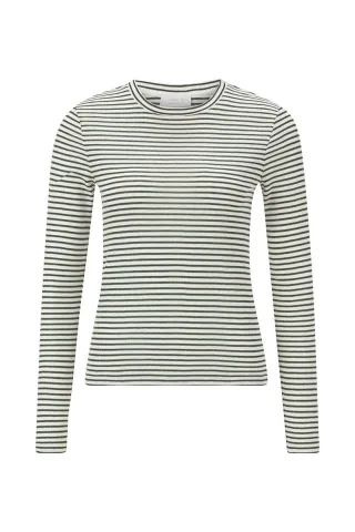 Rich & Royal - Organic Sparkle Striped Longsleeve leaf green - Gr. - XL