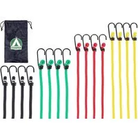 Zamper Spanngurt Expander Spann-Gummis mit Haken - Camping Angeln Trekking & Mehr (Komplett-Set, 12-St., 4x 4 verschiedene Größen) 27, 40, 56 und 72 cm, Verschiedene Farben