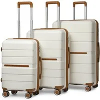 British Traveller Trolleyset, 3-teilig Hartschalenkoffer 100% PP Handgepäck Koffer Sets, (3 tlg)