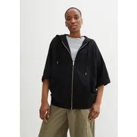 bonprix Sweatjacke Oversize-Passform, mit Kapuze, aus Baumwolle