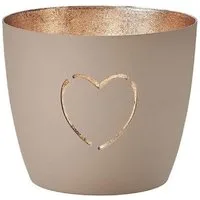 Giftcompany Kerzenhalter Windlicht Madras Herz Sandstone Gold