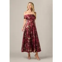 Adrianna Papell Abendkleid Off Shoulder Midi Dress Tailliert, figurbetont, elegant