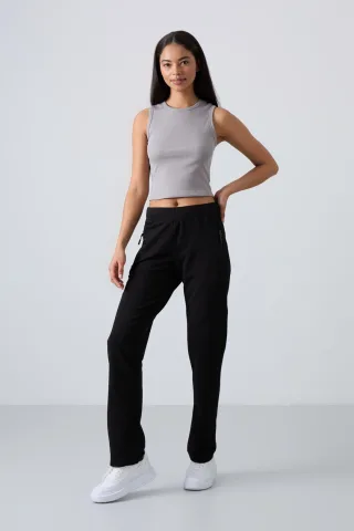 Damen gerade geschnittene Fleece-Sweatpants