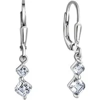 Firetti Paar Ohrhänger Schmuck Geschenk Silber 925 Ohrschmuck Patentbrisur Glitzer, mit Zirkonia (synth)