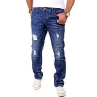Reslad Destroyed-Jeans Reslad Jeans Herren Destroyed Look Slim Fit Denim Stretch Jeans-Hose Destroyed Look Slim Fit Jeans