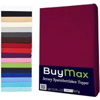 Buymax Spannbettlaken Topper, Spannbetttuch für Topper bis 12 cm Höhe, 100% Baumwolle Jersey, Jersey, Gummizug: Rundumgummi, (1 Stück), Pflegeleicht und Atmungsaktiv, in Verschiedenen Farben und Größen
