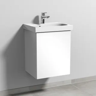Sanipa 3way Waschtischunterbau zu Geberit Acanto Waschtisch mit 1 Tür, Weiß-Glanz SF41478