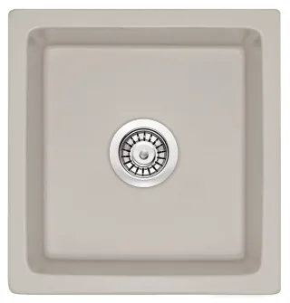 Neuesbad 1-Becken Keramikspüle ohne Abtropffläche, CAPPUCCINO MATT, 475x450x215 mit SPACE SAVER NB1DEZCBC1031
