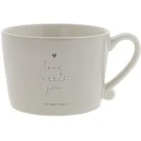 Bastion Collections Tasse Graues Herz, Keramik, Spülmaschinengeeignet, Grau, Herz, H: 7cm