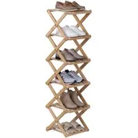 relaxdays Schuhregal Faltbares Schuhregal aus Bambus, 1-tlg., 6