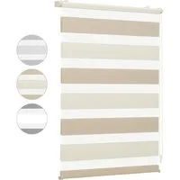 Doppelrollo Doppelrollo Zebra Rollo Zweifarbig Klemmfix ohne Bohren Sichtschutz, Sekey, freihängend, Extra breite Stoffbahnen, Lichtregulierung, Kettenzug links/rechts