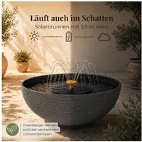 matches21 HOME & HOBBY Wasserspiel Solar Springbrunnen für draußen, Wasserfontäne als Gartendeko, (7 tlg), Solarbrunnen mit Saugnapf, Abstandshalter & 5 Aufsätze