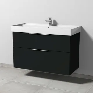 Sanipa 3way Waschtischunterbau zu Villeroy & Boch Collaro Waschtisch mit 2 Auszügen, Vulkan-Matt UP8371V