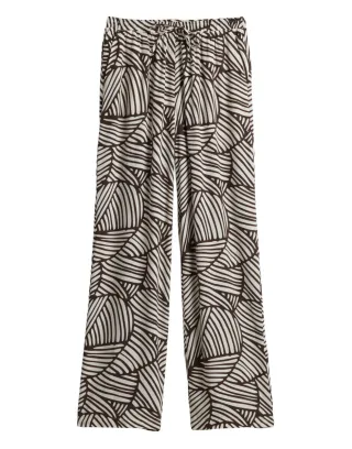 Opus - Weite Hose - Marou botanical beige/braun - Gr. - 42